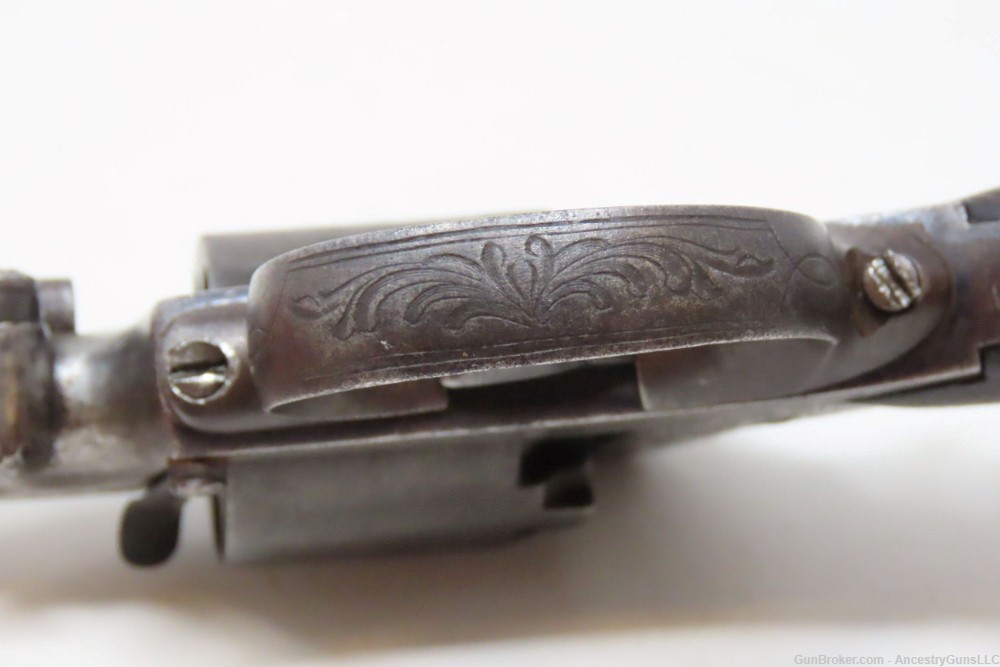 ADAMS Patent POCKET Revolver ANCION & CIE Belgium .32 Antique ENGRAVED-img-12