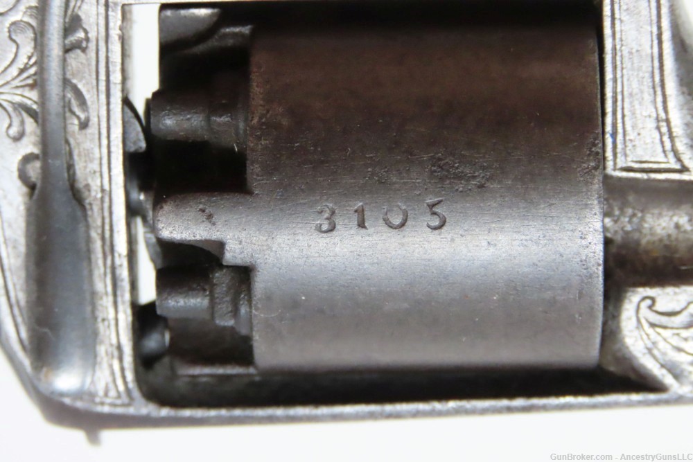 ADAMS Patent POCKET Revolver ANCION & CIE Belgium .32 Antique ENGRAVED-img-10