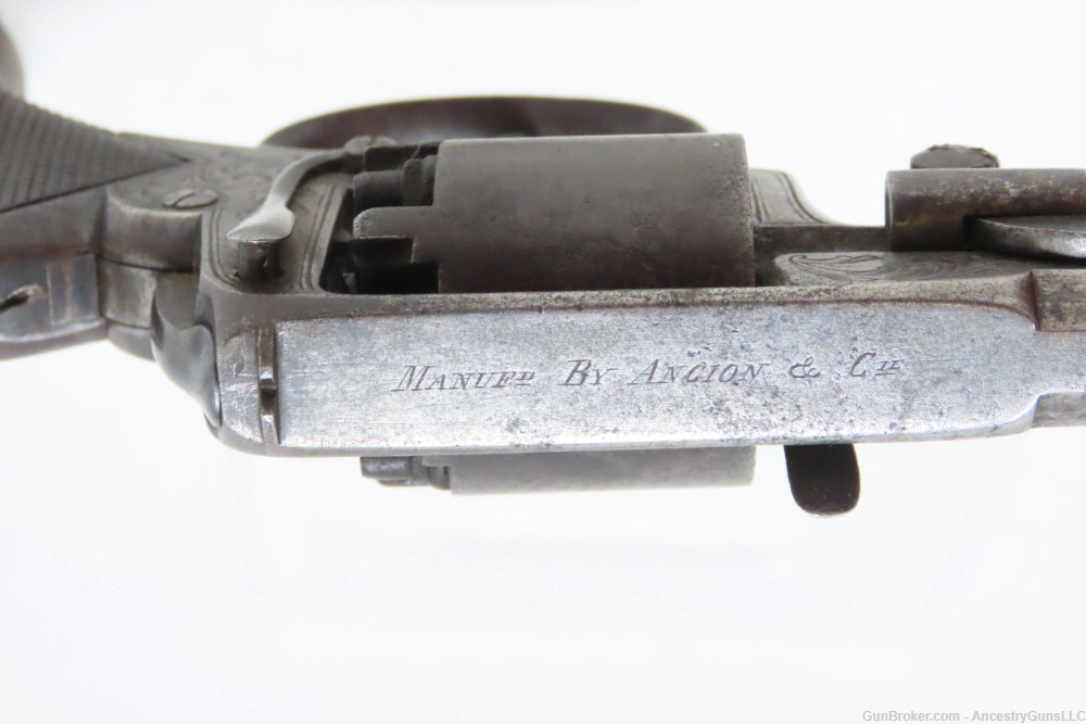 ADAMS Patent POCKET Revolver ANCION & CIE Belgium .32 Antique ENGRAVED-img-7