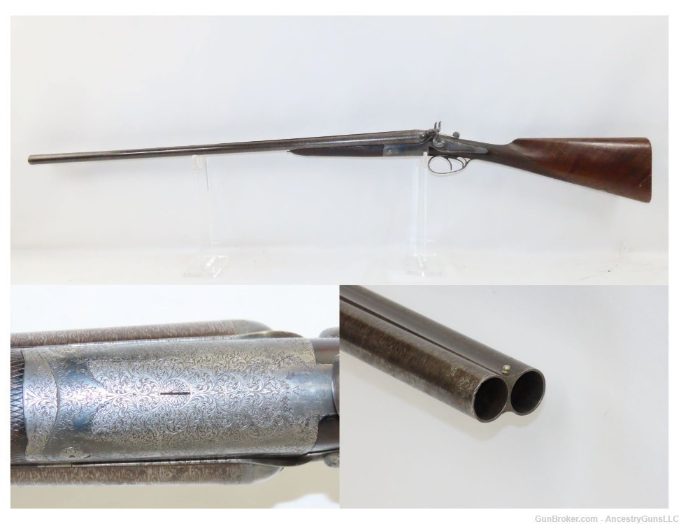 FRENCH ENGRAVED ROBLIN 16 Gauge SIDE x SIDE HAMMER Shotgun Ejectors Antique-img-0