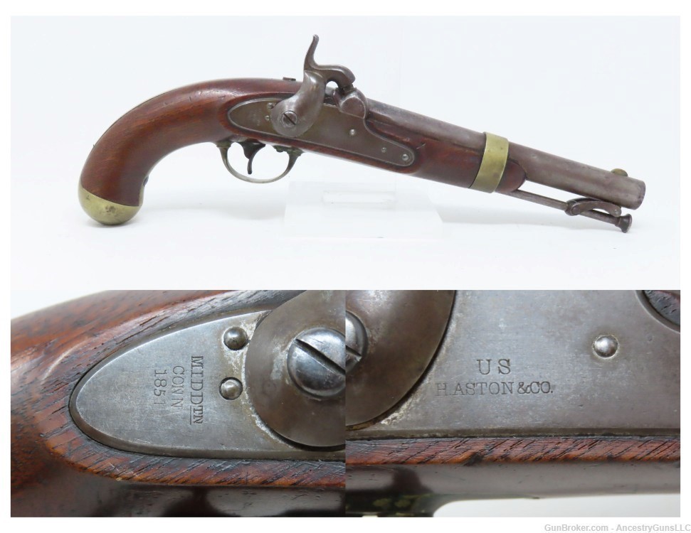 1851 HENRY ASTON US Contract Model 1842 DRAGOON .54 Cal. Smoothbore Pistol -img-0