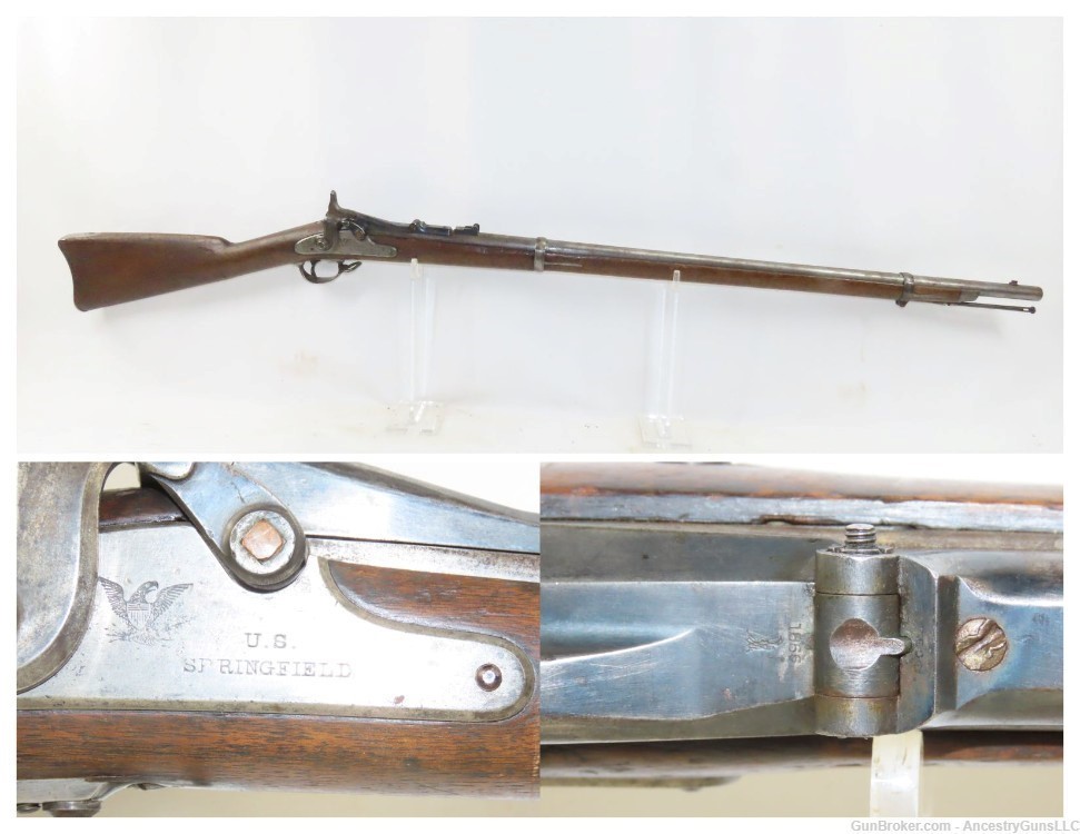 Antique U.S. SPRINGFIELD Model 1866 .50-70 GOVT ALLIN Conversion TRAPDOOR  -img-0