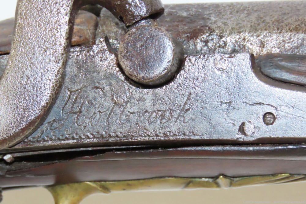 1797 EARLY AMERICAN NEW ENGLAND Flintlock Musket by THOMAS HOLBROOK Antique-img-5
