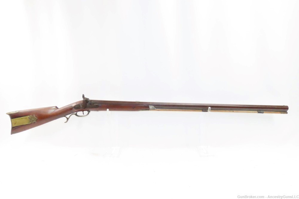 c1840s Roxbury, MASSACHUSETTS Long Rifle by HENRY PRATT .61 Caliber Antique-img-1