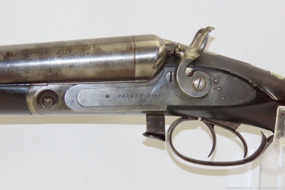 c1876 12 Gauge PARKER BROTHERS UNDERLIFTER Grade 0 HAMMER Shotgun Antique  -img-3