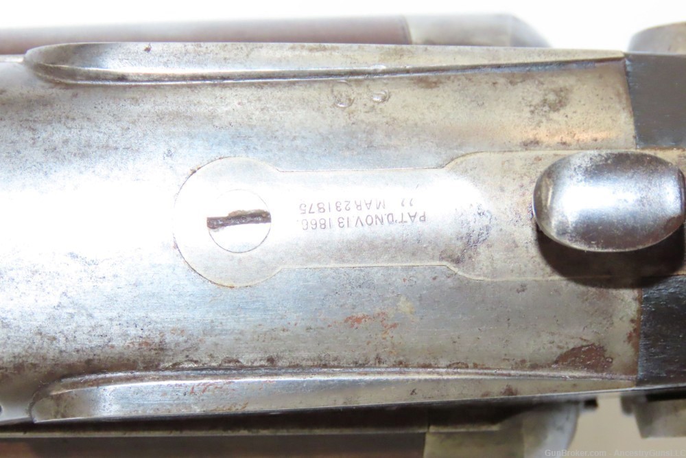 c1876 12 Gauge PARKER BROTHERS UNDERLIFTER Grade 0 HAMMER Shotgun Antique  -img-7