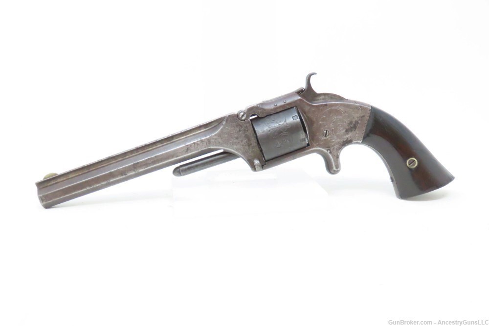ENGRAVED Antique SMITH & WESSON No. 2 “OLD ARMY” .32 Cal. Revolver Made Lat-img-1