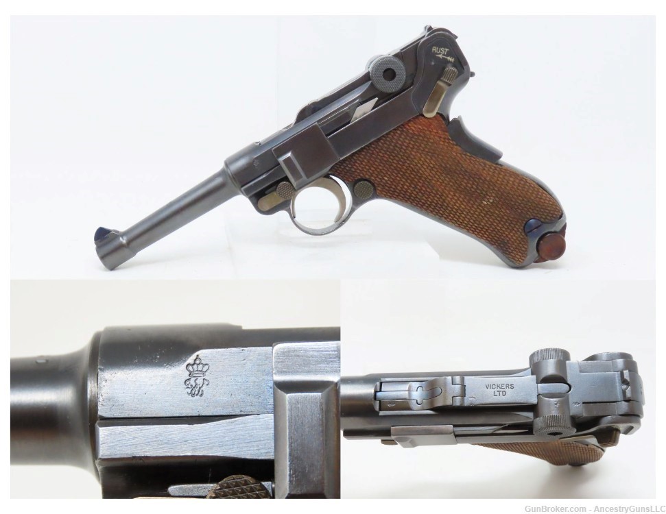 SCARCE DUTCH Contract VICKERS Model 1906 LUGER Pistol GS 1929 INDONESIA C&R-img-0