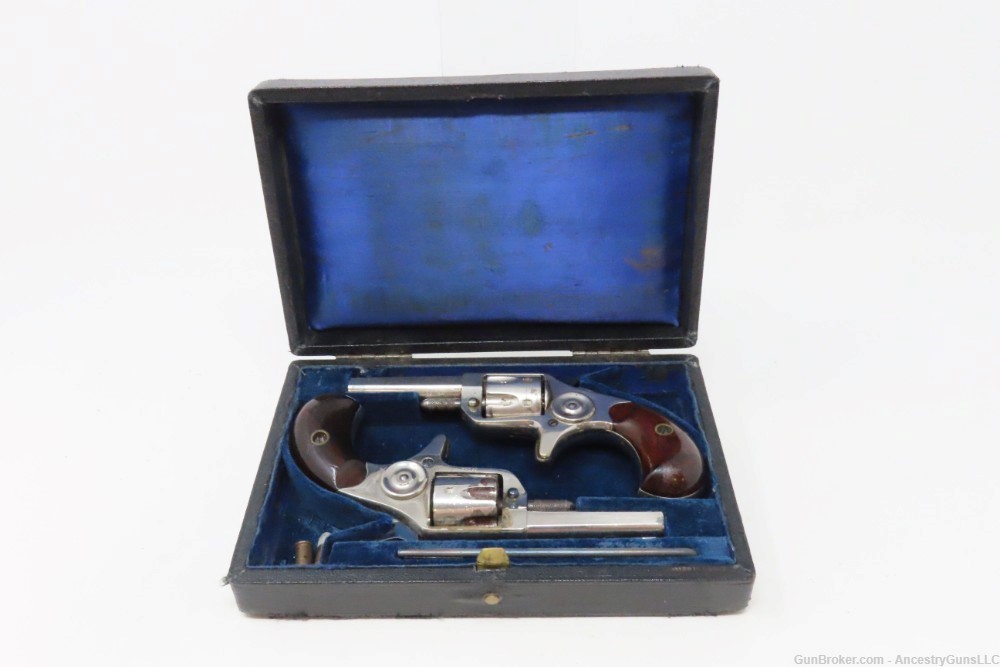 CASED Pair of LONDON PROOFED Antique COLT “New Line” .22 Cal. RF Revolvers -img-2