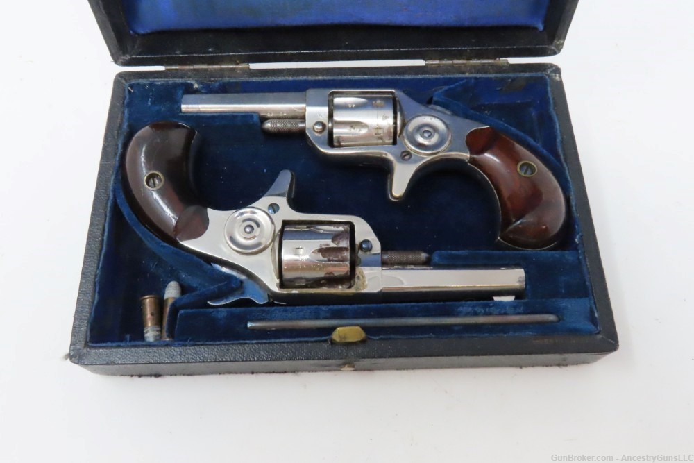 CASED Pair of LONDON PROOFED Antique COLT “New Line” .22 Cal. RF Revolvers -img-3
