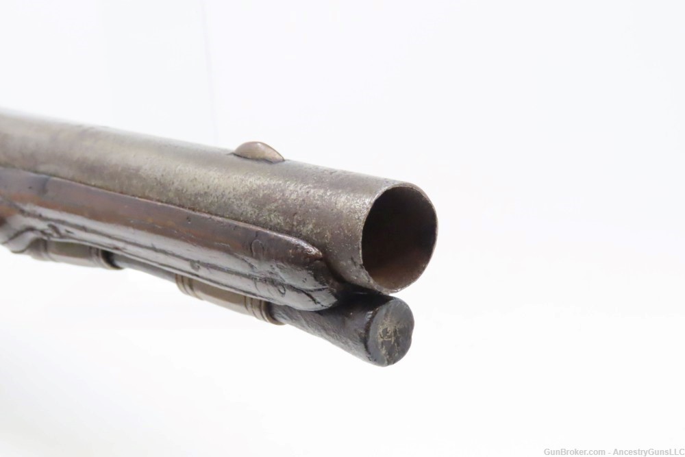 18th Century GERMANIC FLINTLOCK Belt Pistol 65 Caliber Antique Carved Stock-img-5
