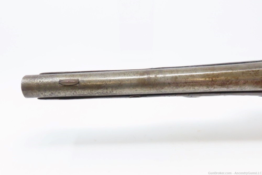 18th Century GERMANIC FLINTLOCK Belt Pistol 65 Caliber Antique Carved Stock-img-8