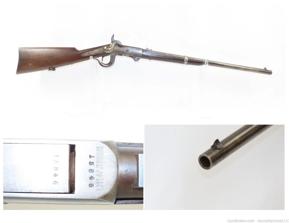 CIVIL WAR Antique U.S. BURNSIDE Model 1864 “5th Model” SADDLE RING Carbine -img-0