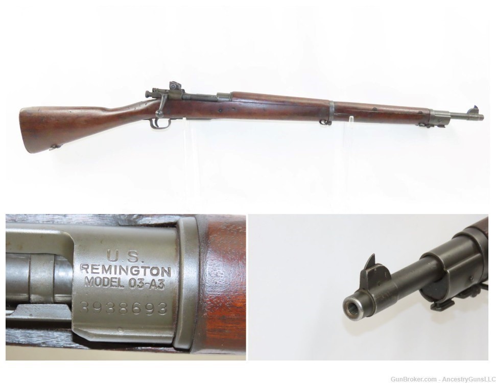 WORLD WAR II US Remington M1903A3 BOLT ACTION .30-06 Springfield C&R Rifle-img-0