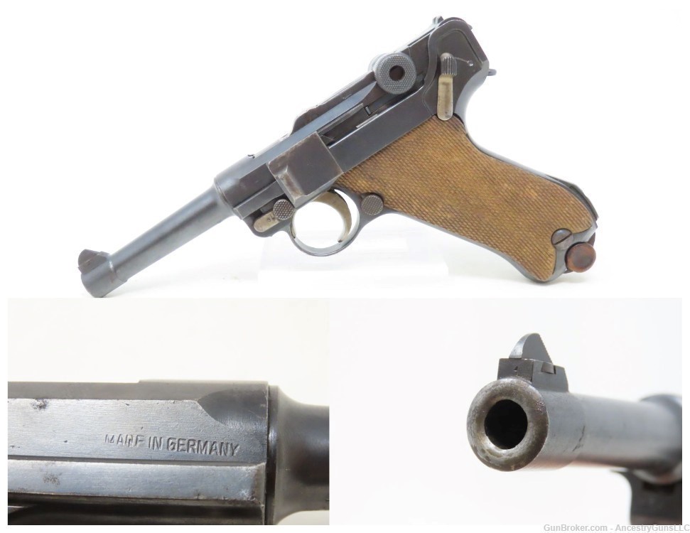 WORLD WAR I Era DWM 7.65x21mm GERMAN LUGER C&R Pistol Semi-Automatic .30   -img-0