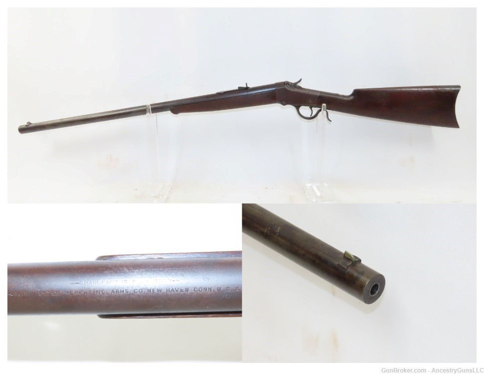 Antique WINCHESTER Model 1885 LOW WALL .32 Long Caliber SINGLE SHOT Rifle -img-0