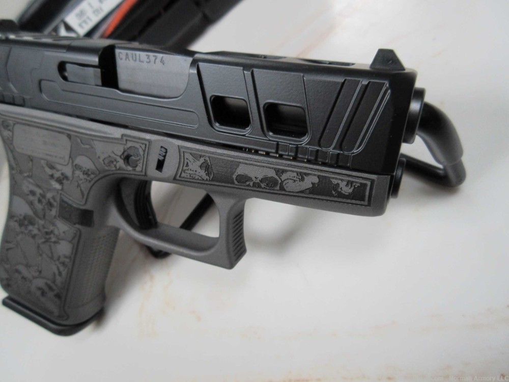 Shark Coast Tactical Glock 43X MOS 9mm 3.3" 2-10rd mags Custom Skulls Frame-img-6