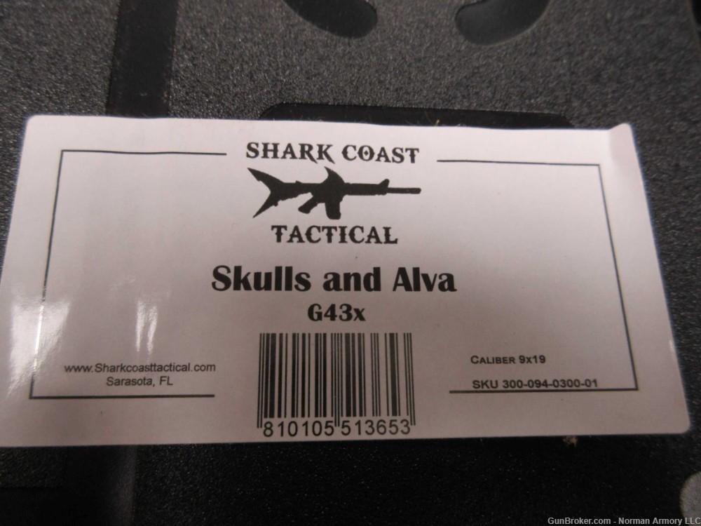 Shark Coast Tactical Glock 43X MOS 9mm 3.3" 2-10rd mags Custom Skulls Frame-img-9