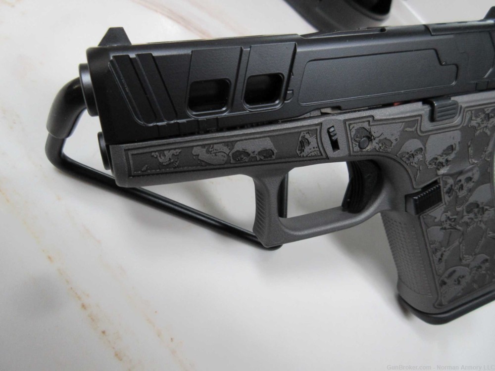 Shark Coast Tactical Glock 43X MOS 9mm 3.3" 2-10rd mags Custom Skulls Frame-img-4