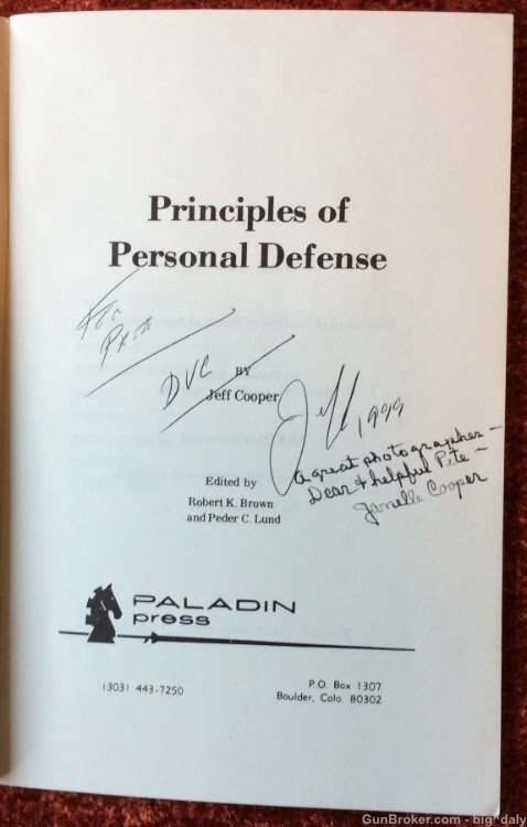 Principals of Personal Defense by Jeff Cooper (Signed)-img-1