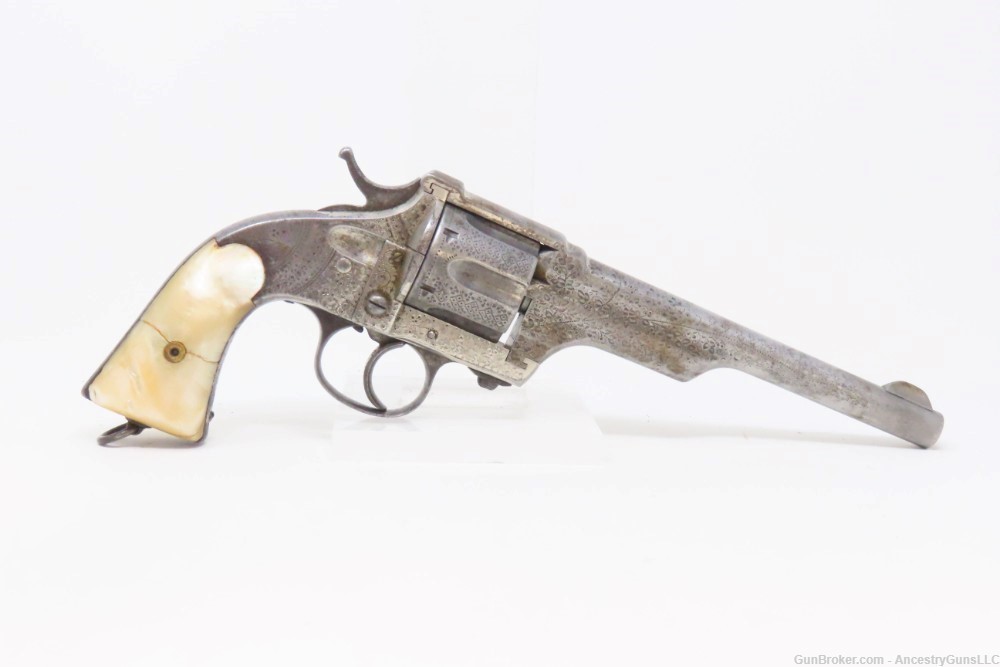 ENGRAVED Antique MERWIN & HULBERT Double Action Revolver .44-40 WINCHESTER -img-15