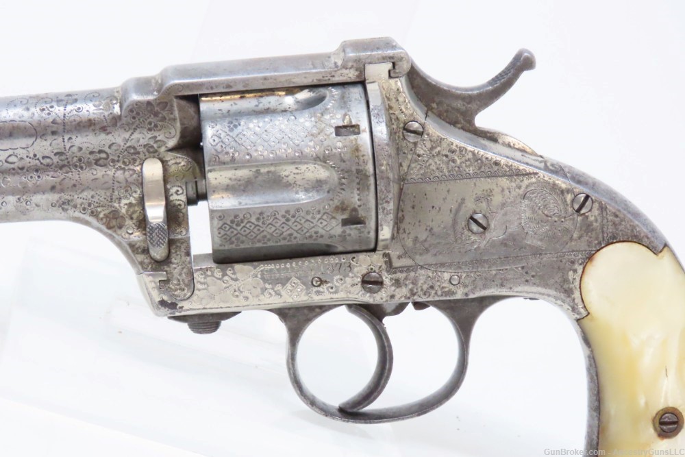 ENGRAVED Antique MERWIN & HULBERT Double Action Revolver .44-40 WINCHESTER -img-3