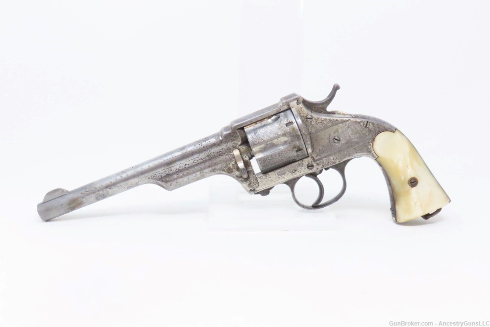 ENGRAVED Antique MERWIN & HULBERT Double Action Revolver .44-40 WINCHESTER -img-1