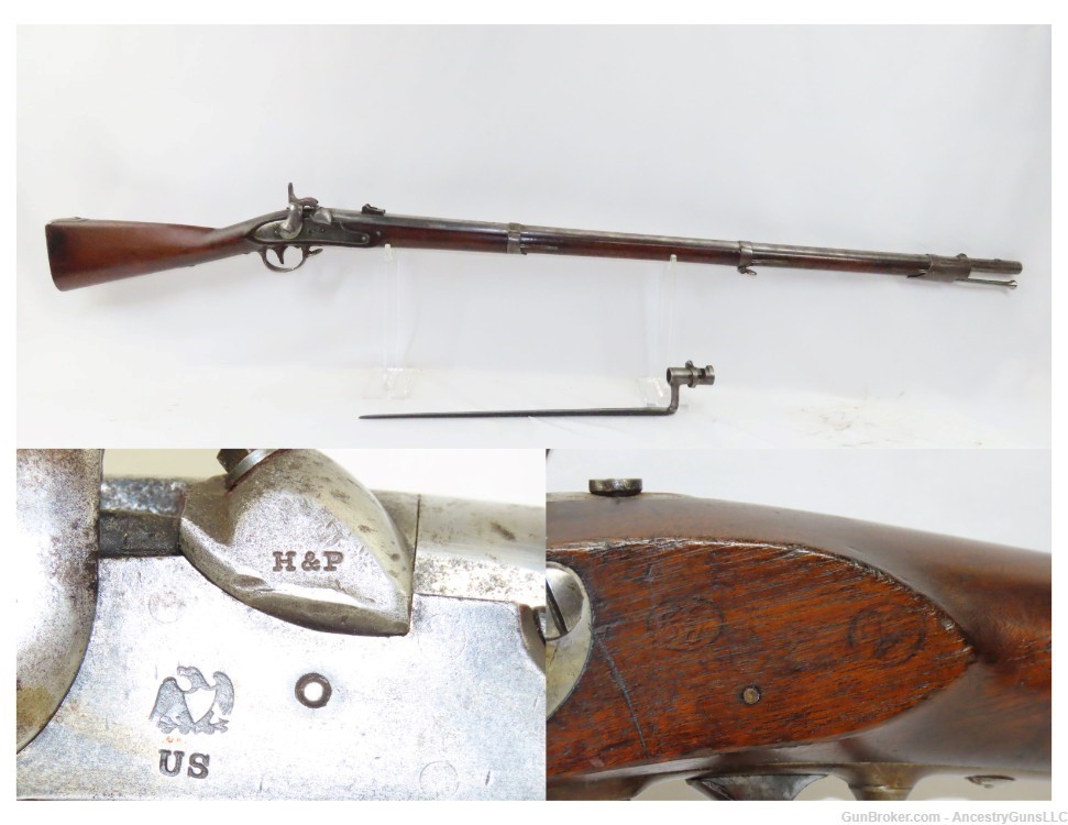 HEWES & PHILLIPS US SPRINGFIELD Model 1816 .69 MUSKET Antique-img-0