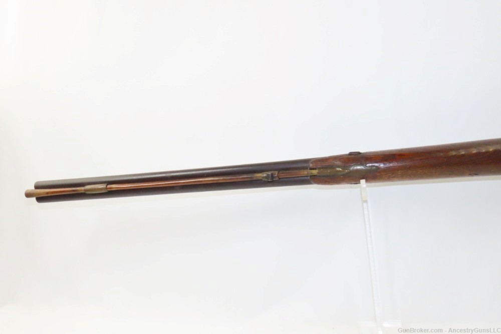 Antique 16 g. DOUBLE BARREL Side x Side FLINTLOCK Shotgun SILVER ESCUTCHEON-img-7