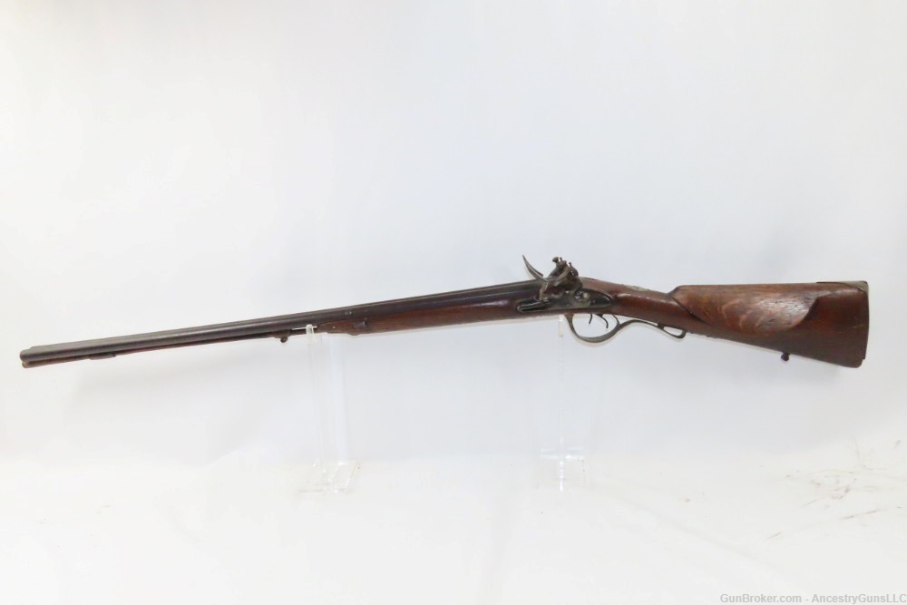 Antique 16 g. DOUBLE BARREL Side x Side FLINTLOCK Shotgun SILVER ESCUTCHEON-img-1