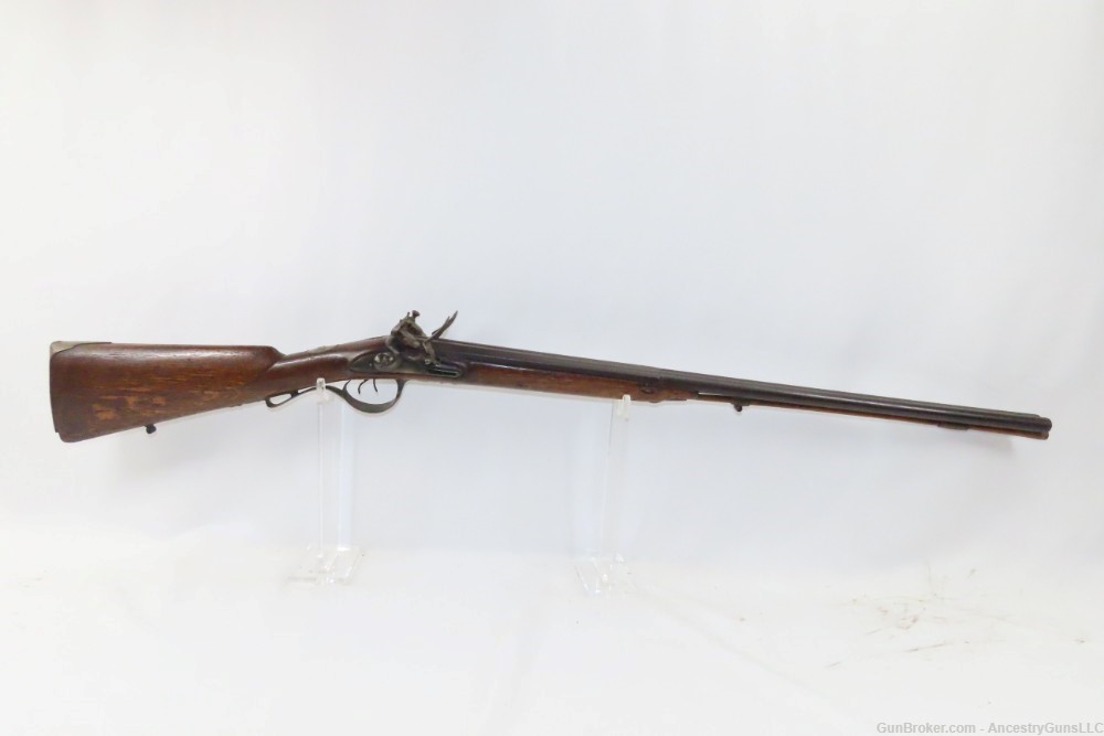 Antique 16 g. DOUBLE BARREL Side x Side FLINTLOCK Shotgun SILVER ESCUTCHEON-img-12