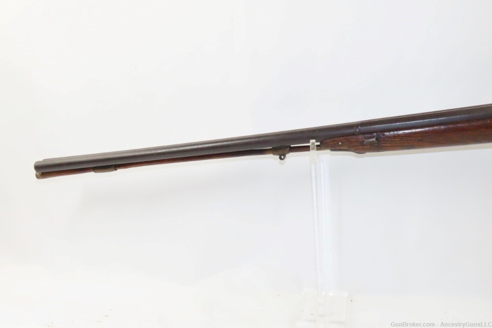 Antique 16 g. DOUBLE BARREL Side x Side FLINTLOCK Shotgun SILVER ESCUTCHEON-img-4
