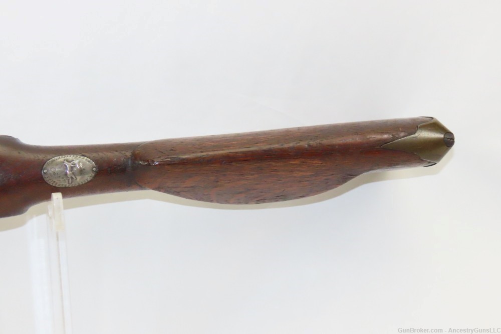 Antique 16 g. DOUBLE BARREL Side x Side FLINTLOCK Shotgun SILVER ESCUTCHEON-img-9