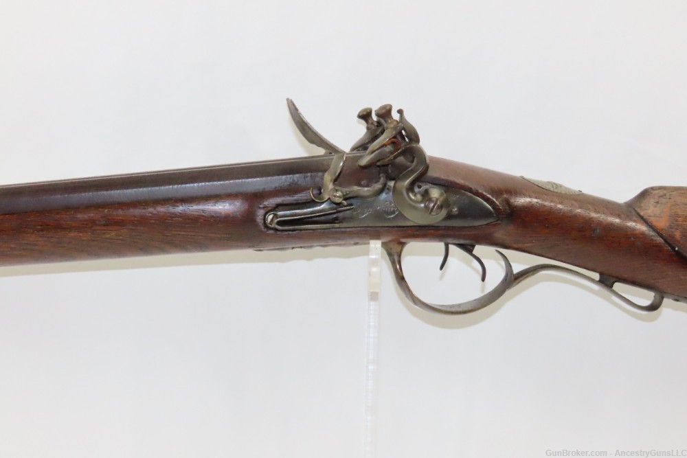 Antique 16 g. DOUBLE BARREL Side x Side FLINTLOCK Shotgun SILVER ESCUTCHEON-img-3