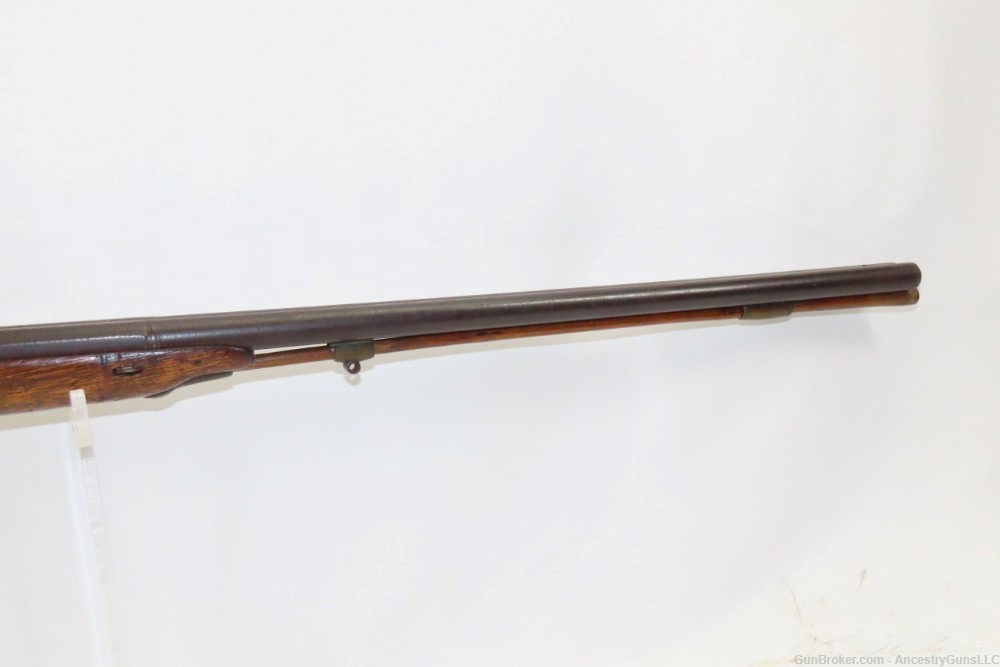 Antique 16 g. DOUBLE BARREL Side x Side FLINTLOCK Shotgun SILVER ESCUTCHEON-img-15