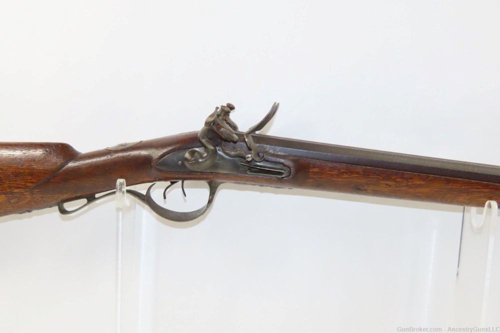 Antique 16 g. DOUBLE BARREL Side x Side FLINTLOCK Shotgun SILVER ESCUTCHEON-img-14