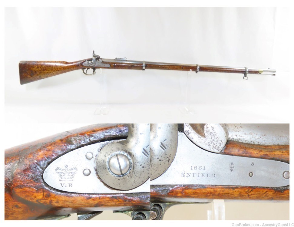 c1861 IMPERIAL BRITISH Pattern 1853 ENFIELD Rifle-Musket Victorian  Antique-img-0