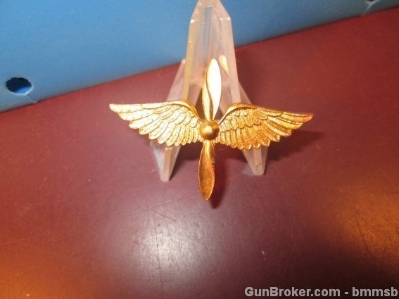 Vintage Aviation Sweetheart Gilt Prop. wing pin-img-0