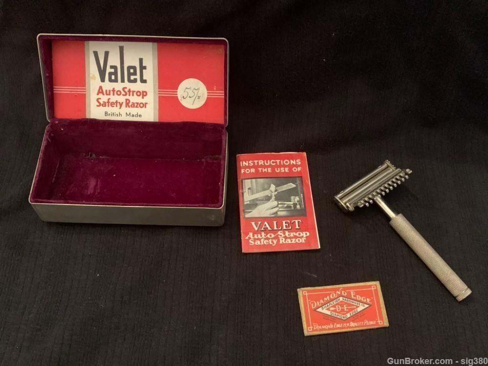 1930s VALET AUTO STROP SAFETY RAZOR CO. WITH CASE / NICE!-img-1