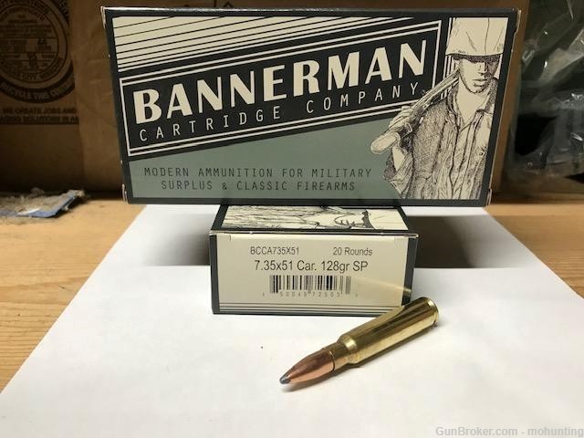 Bannerman 7.35x51 Carcano 128gr SP 200 Rounds-img-0