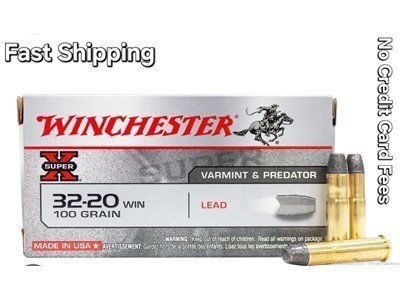 32-20 Winchester Super-X Ammo WCF 100 Grain LFN 50 rds. RARE! No cc fees