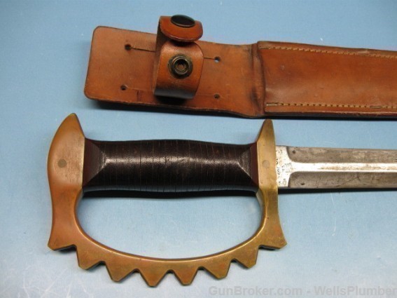 COLE KNUCKLE TRENCH KNIFE WITH SCABBARD (RARE)-img-2