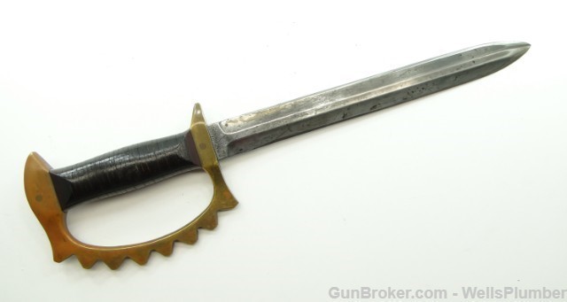 COLE KNUCKLE TRENCH KNIFE WITH SCABBARD (RARE)-img-9