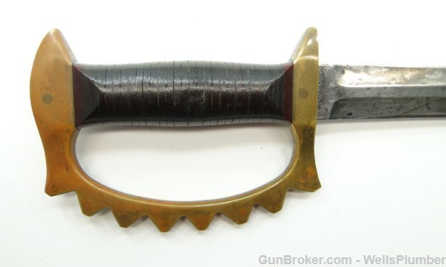 COLE KNUCKLE TRENCH KNIFE WITH SCABBARD (RARE)-img-11