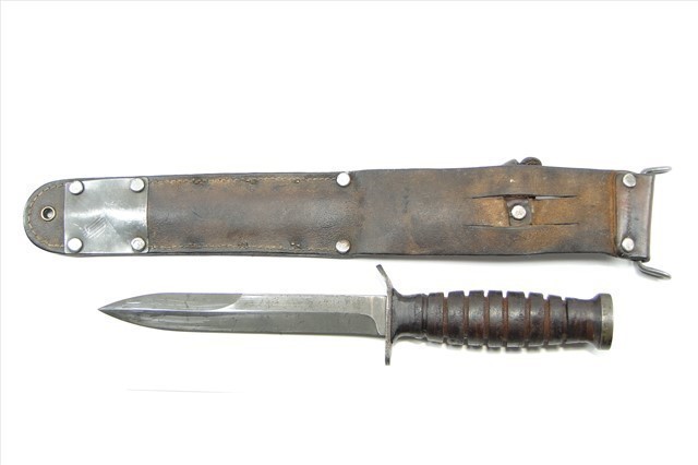 US WWII UTICA M3 KNIFE w/ VINER BROS M6 SHEATH-img-1