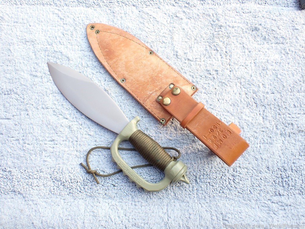EDMF KNUCKLE KNIFE AUSTRALIA SMATCHET WITH ORIGINAL SCABBARD (MINT)-img-7