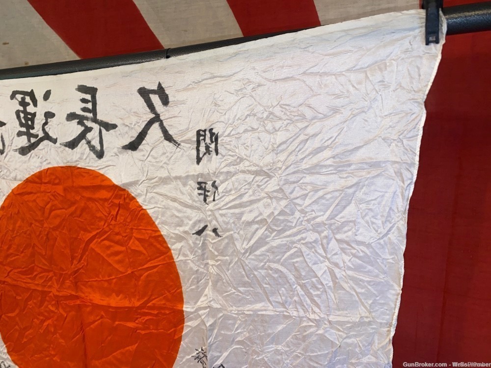 JAPANESE WWII YOSEGAKI HINOMARU SOLDIERS MEATBALL GOOD LUCK FLAG-img-4