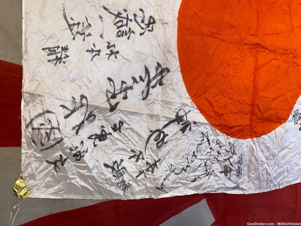 JAPANESE WWII YOSEGAKI HINOMARU SOLDIERS MEATBALL GOOD LUCK FLAG-img-6
