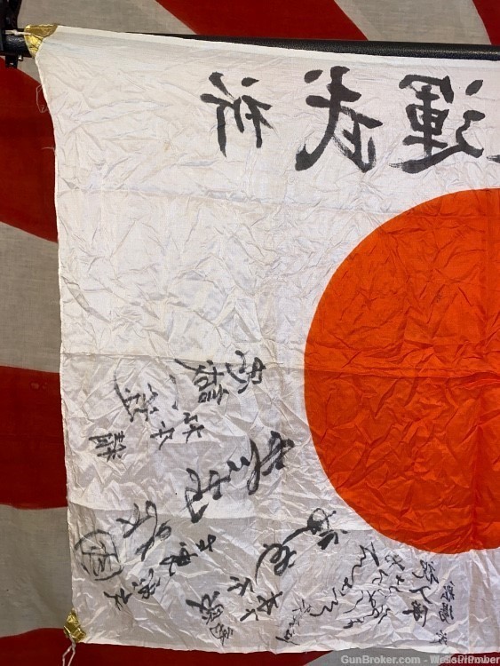 JAPANESE WWII YOSEGAKI HINOMARU SOLDIERS MEATBALL GOOD LUCK FLAG-img-13