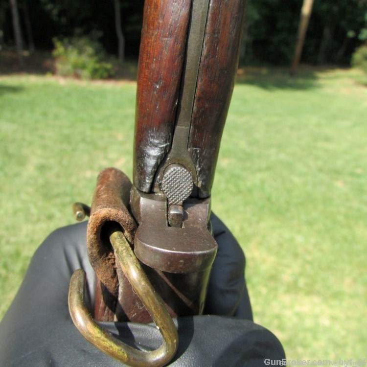 US ROCKISLAND ARMORY MODEL 1905 BAYONET WITH LEATHER SCABBARD DATED 1918-img-8